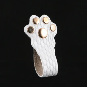 نگهدارنده هندزفری چرم یلسان مدل گربه کد 040-MRV (سفید)