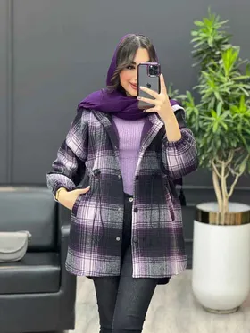 پالتو چهارخونه کمر گت