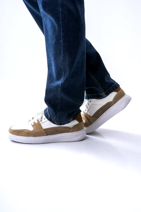 کفش چرم و اشبالت طبیعی دو رنگ مردانه