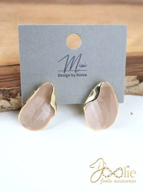 گوشواره زنانه میناکاری مدل مهلا کد E1247 (نسکافه ای روشن)