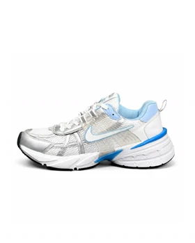 کفش کتانی مردانه نایکیv2k سفید نقره ای آبی Nike V2k