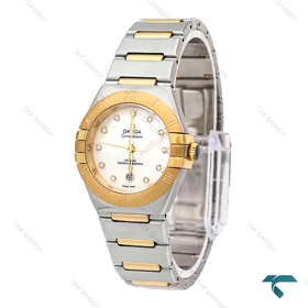 ساعت امگا کانسلیشن جدید زنانه دو رنگ طلایی ایندکس نگین Omega-5857-L
