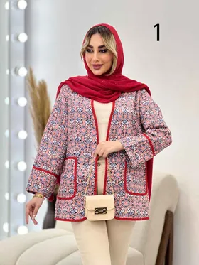 مانتو جلو باز نواردوزی طرح دار