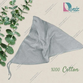 حوله سر طرح ساده مدل روسری رنگ طوسی روشن