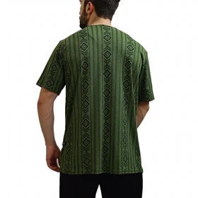 تیشرت آستین کوتاه مردانه یقه کوبایی سایز بزرگ بسیار خنک در نگ بندی های متنوع