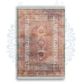فرشینه از جنس پارچه هازان مخمل ترک طرح گلیم برند دفه کد DDGG 190