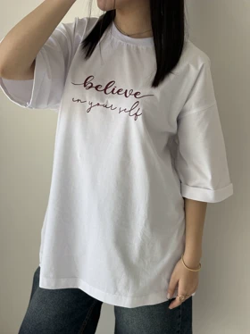 تیشرت فونتی سفید هیمه استایلیش