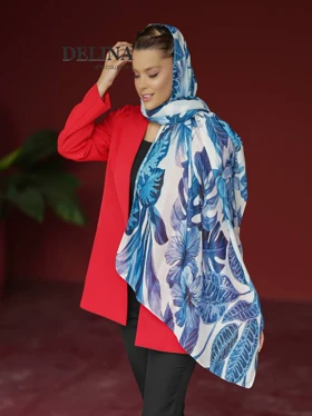 شال هاوایی سرمه ای نخی