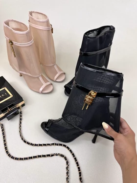 کفش پاشنه‌دار زنانه صندل جلو باز توری 10 سانتی ژیوانشی GIVENCHY کد 1620