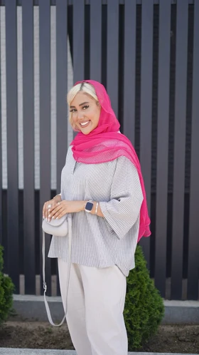 شومیز راه‌راه جلوبسته