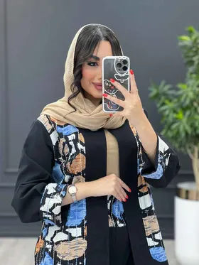 ست مانتو و شلوار ترکیبی کوک دوزی