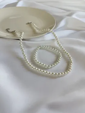 ست گردنبند و دستبند مرواریدی