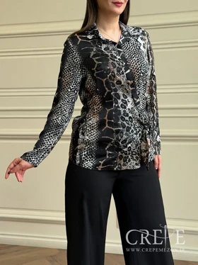 شومیز بغل گره‌ای طرحدار