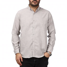 پیراهن آستین بلند لینن مردانه مدل 610592