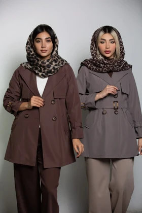 بارانی سانتانا دکمه دوبل میدی