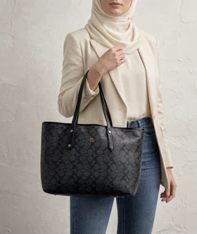 کیف زنانه توت بگ کوچ Coach Tote Bag روزمره طوسی