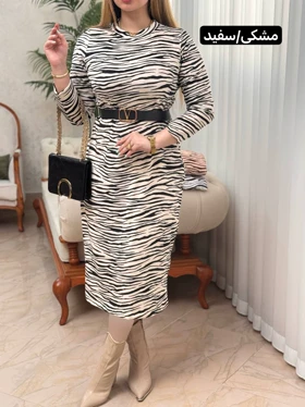 پیراهن مخمل زبرا 3489