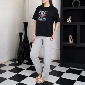 ست تیشرت و شلوار راحتی زنانه/کد:6308