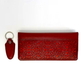 ست کیف پول و جاکلیدی چرم زنانه مدل آژین