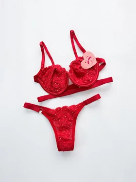 ست شورت و سوتین فانتزی نگین‌دار شهره