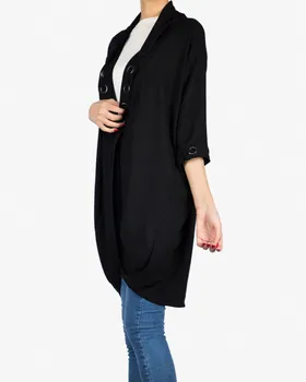 مانتو مشکی ساده اسپرت زنانه