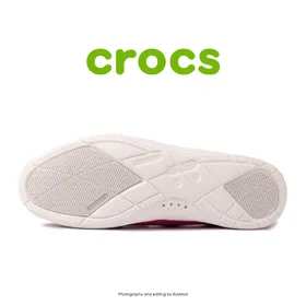لوفر زنانه کراکس - Crocs Walu 2 Striped Floral Loafer Berry/Oyster