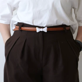 کمربند چرمی مات زنانه مدلbe7043 (عسلی)