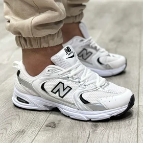 کتانی نیوبالانس سفید مشکی ست مردانه زنانه 530 new balance