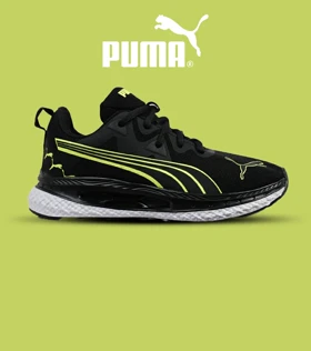 کفش کتانی ورزشی مردانه و زنانه مشکی سبز PUMA مدل 5442