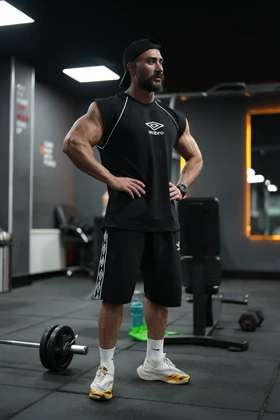 ست رکابی و شلوارک آمبرو UMBORO وست بدنسازی مشکی