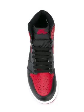 کتانی نایک ایر جردن 1 مشکی قرمز ساق‌دار Nike Air Jordan 1 Retro High OG "Banned/Bred" sneakers