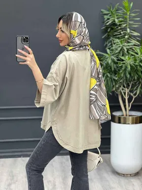 مانتو لینن جیب دکمه