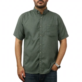 پیراهن آستین کوتاه لینن مردانه مدل 6215941