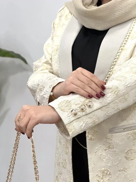 مانتو کتی ژاکارد مروارید دوزی ویونا