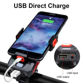 چراغ دوچرخه و نگهدارنده موبایل 4 کاره LY25