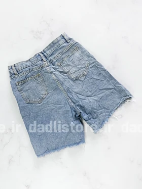 شورتک کوتاه جین پاچه ریش زاپ‌دار
