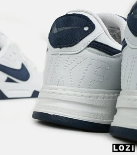 کفش کتانی بزرگ پا سفید سرمه ای NIKE AIR FORCE