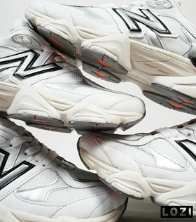 کفش کتانی مردانه سفید طوسی شیری NEW BALANCE 9060