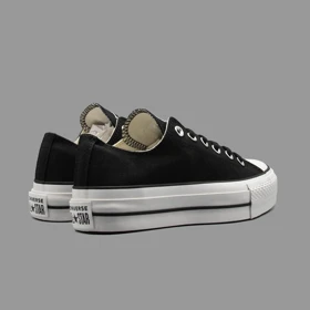 کانورس پلتفرم مشکی ساق کوتاه Converse Platform Black Lowtop