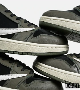 کفش کتانی مردانه مشکی سبز سفید NIKE travis scott