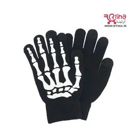 دستکش طرح اسکلت بافتنی پسرانه دخترانه و زنانه
