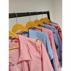 مانتو تابستانی گلدوزی راه راه