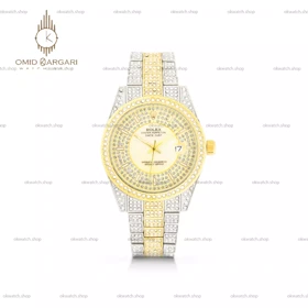 ساعت مچی رولکس دیت جاست سیلورطلایی تمام نگین Rolex Datejust