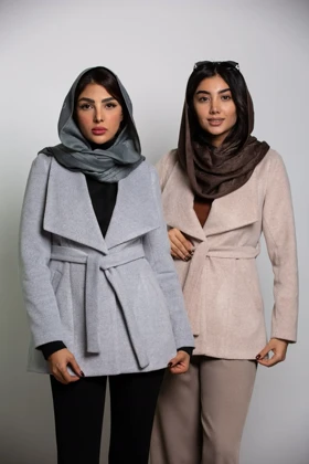 پالتو زنانه یقه آمریکایی کجراه