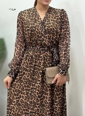 پیراهن بلند حریر آستردار آوا کد 4397