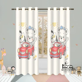 پرده کودک طرح خرس و هاپو مدل W4975