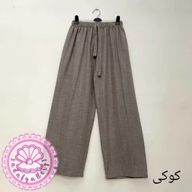 شلوار شانتون نیم بگ کژوال در رنگبندی متنوع(کد1452) (کوکی)