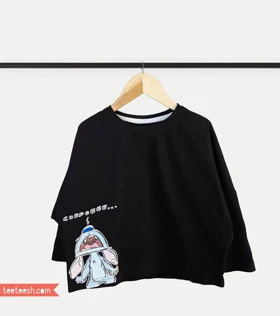 کراپ مشکی طرح stich with cofee