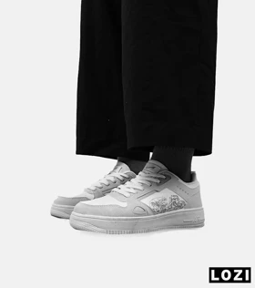 کفش کتانی مردانه طوسی سفید NIKE AirForce Draw