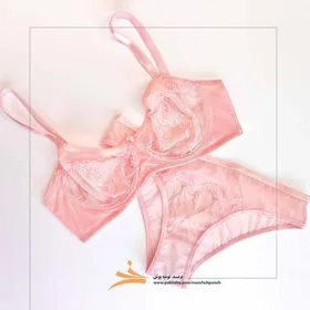 ست صورتی فانتزی فنردار برند نوشه پوش